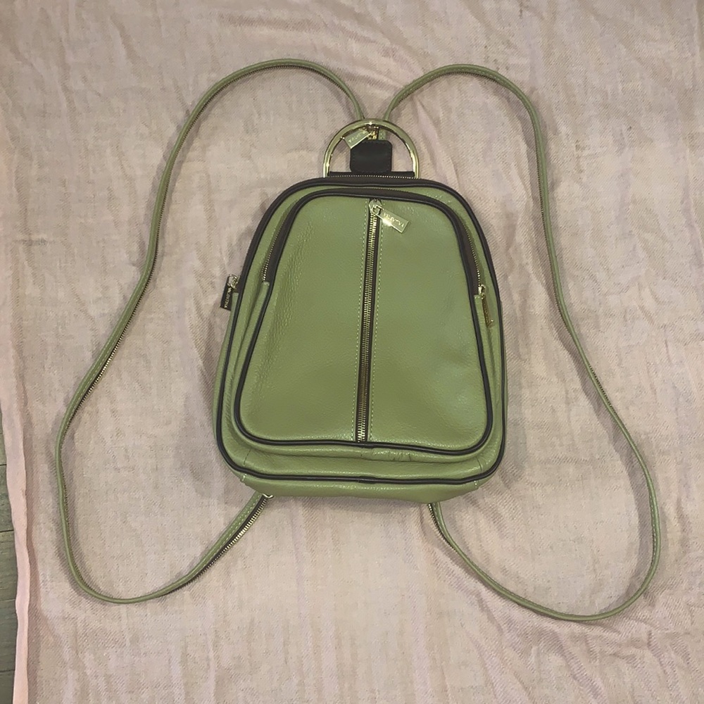 Valentina Ring Handle Convertible Backpack Genuine Leather Made in Italy